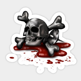 Skull and Crossbones Pin Sticker